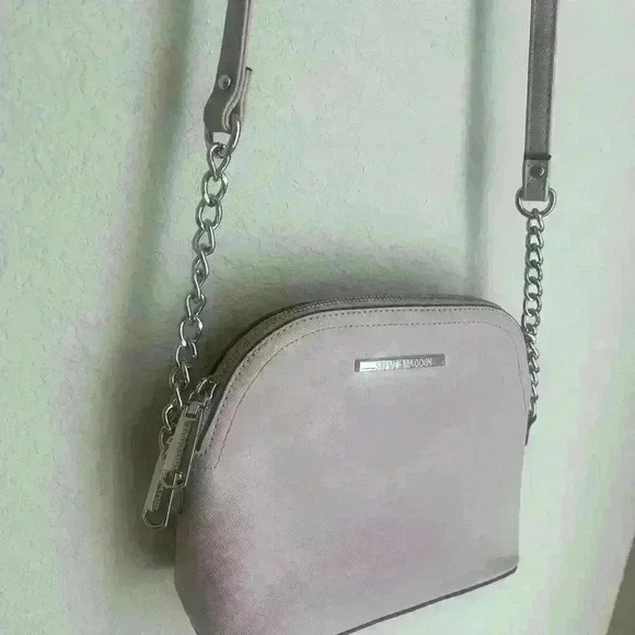 Steve Madden Vegan Leather Cross Body Bag silver Chain Detail Strap - Picture 3 of 7